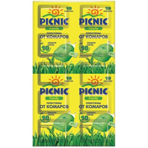 Picnic Family пластины для фумигатора от комаров, мошек, 10шт